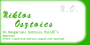 miklos osztoics business card